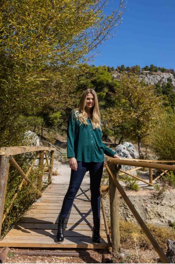 Πουκάμισο μακρυμάνικο κυπαρισσί - 