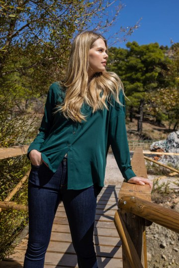 Πουκάμισο μακρυμάνικο κυπαρισσί