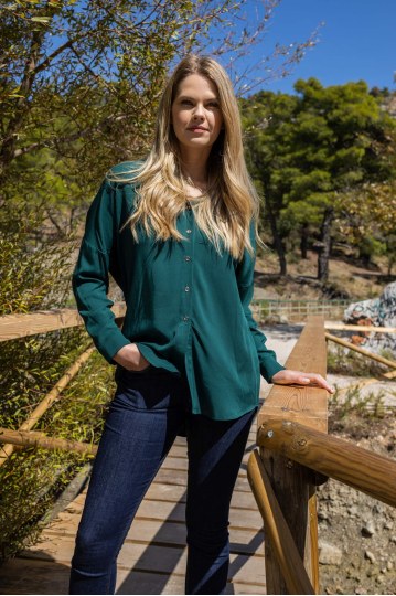 Πουκάμισο μακρυμάνικο κυπαρισσί - 