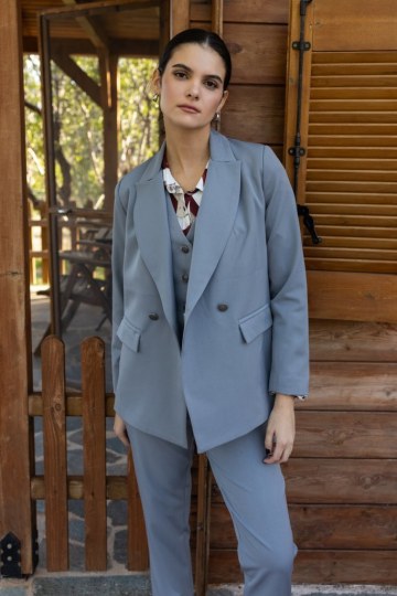 Παντελόνι σε ίσια γραμμή με τσέπες γκρι - 