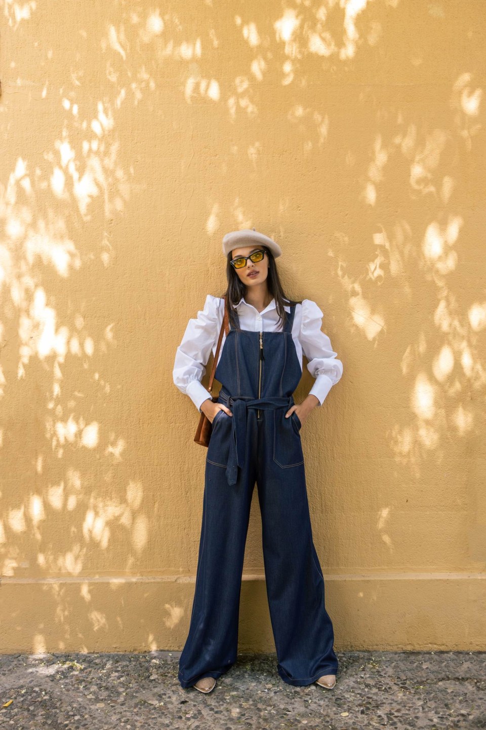  Φόρμα ολόσωμη τύπου τζιν με φερμουάρ και ζώνη