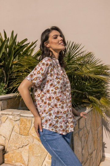 Πουκάμισο με σχέδια και μάο γιακά 