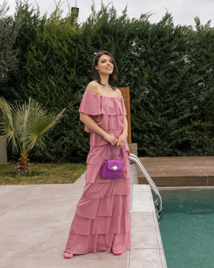  Φόρεμα χαμόγελο με βολάν σάπιο μήλο - 