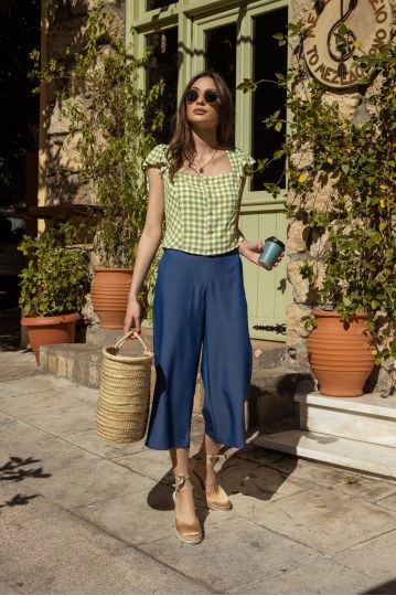 Παντελόνι κάπρι με τσέπες τύπου τζιν - 